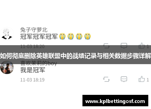 如何彻底删除英雄联盟中的战绩记录与相关数据步骤详解